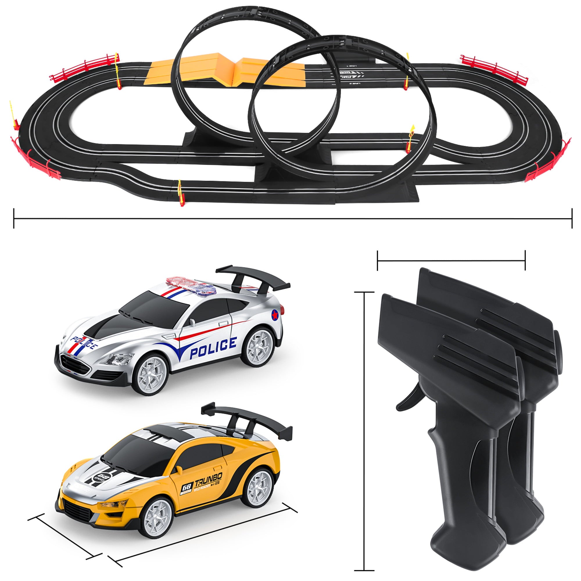 Growsly Electric Race Track for Boys and Girls Kids Toy Slot Cars Set Toys Xmas Gift for 4 5 6 7 8 9 10 11 12 Years Old Children