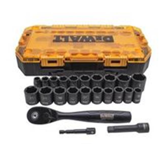 DEWALT DWMT74738 23-Pc. Impact Socket Set， 3/8-In. Drive - Quantity 1