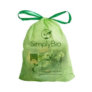 Simply Bio 3 Gal. 1 mil. Compostable Trash Bags with Drawstring Eco-Friendly Heavy-Duty (50-Count) SB-3GAL-D-50PK