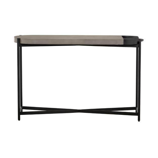 Dua Concrete Console Table Gray black Armen Living