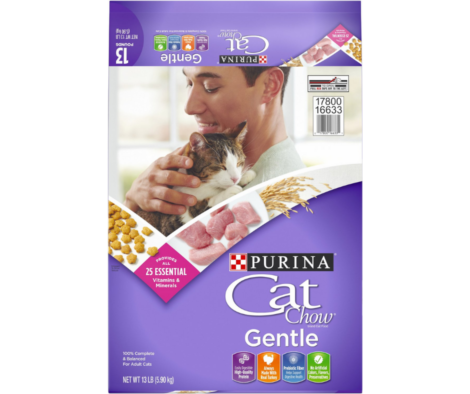 Purina Cat Chow Gentle - All Breeds， Adult Cat Sensitive Stomachs， Tur