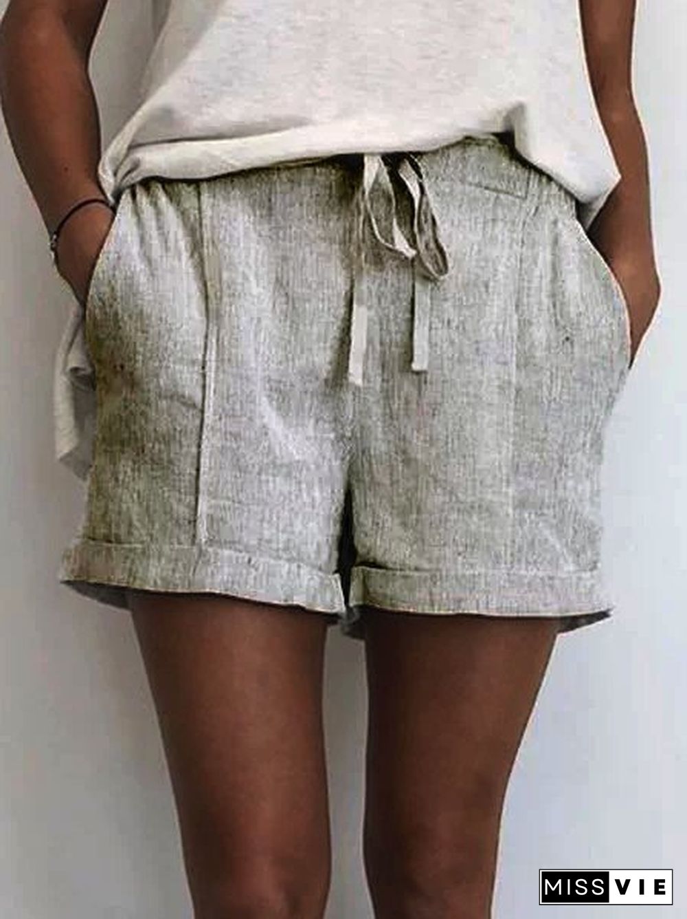 Summer Shorts Drawstring Pockets Casual Shorts