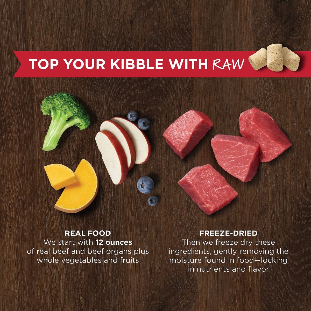 Instinct Raw Boost Mixers Beef Recipe Grain-Free Freeze-Dried Dog Food Topper