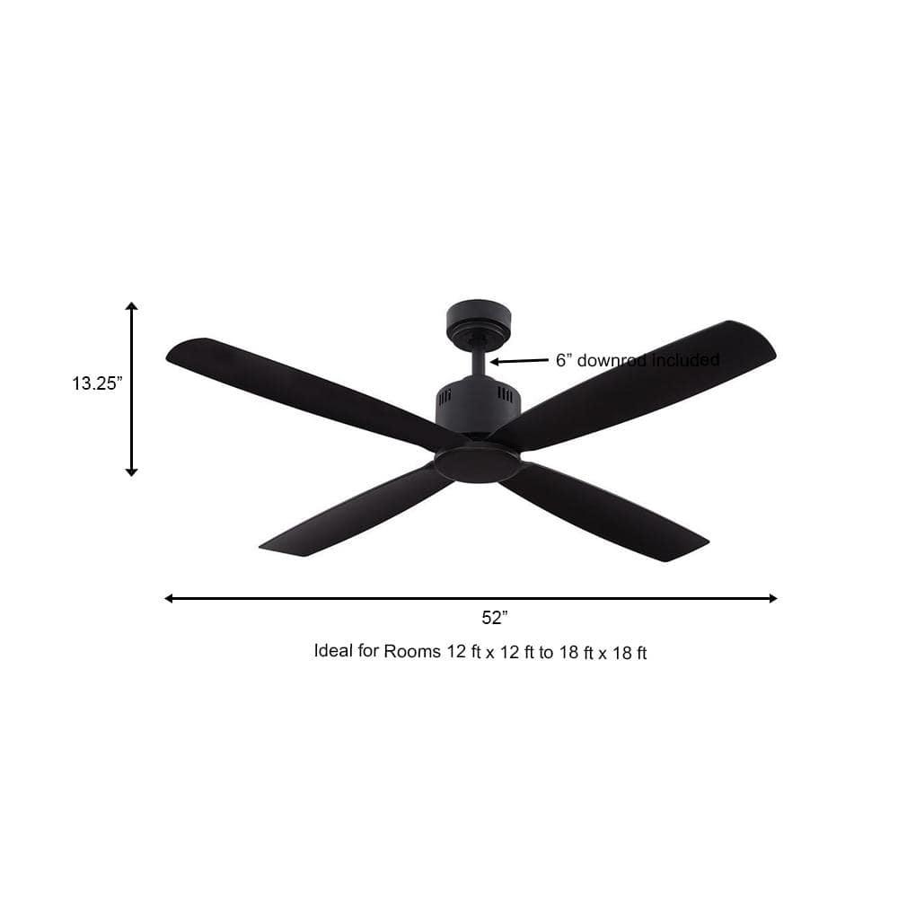 Home Decorators Collection Kitteridge 52 in Indoor Matte Black Ceiling Fan