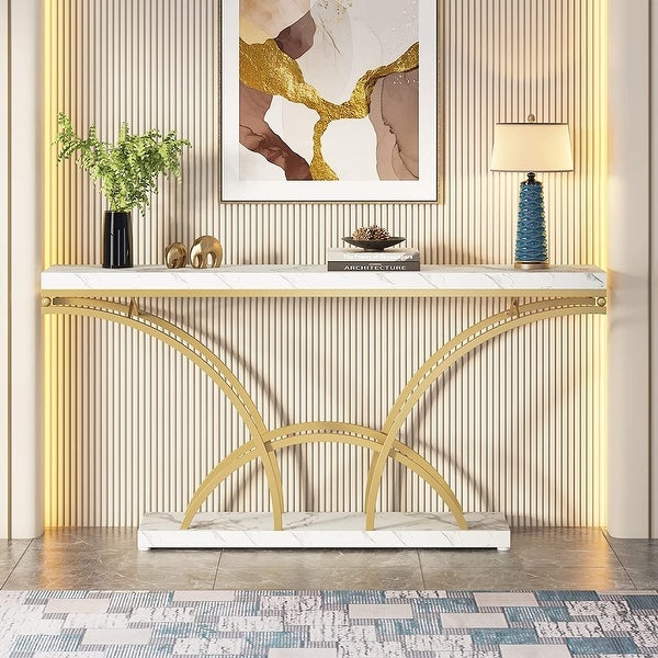 70.86 Inch Long Console Table Gold Sofa Table for Entryway