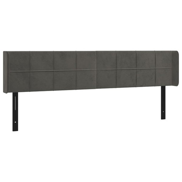 vidaXL Headboard with Ears Dark/Light Gray Velvet - - 37455508