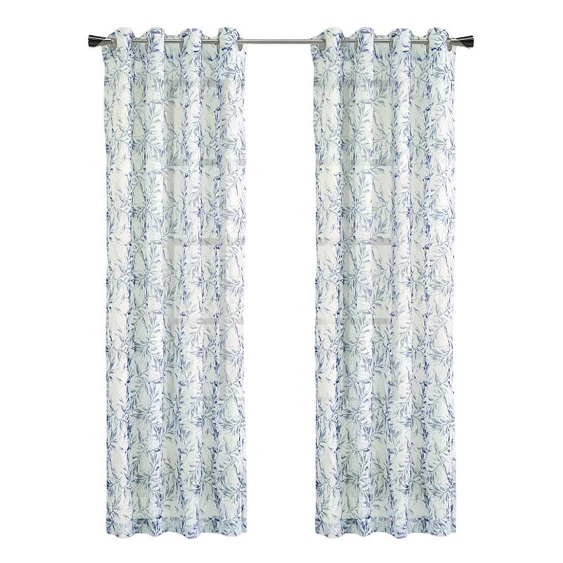 Myne Decor Jenny Grommet Curtain Panel Window Dressing 52 x 95 in Indigo