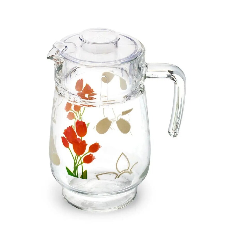 Luminarc Tulip Clear 1.7 Qt Pitcher and Glass Set for 6