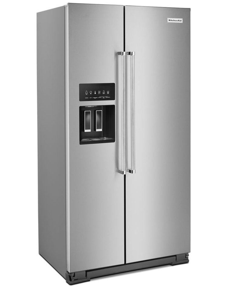 KitchenAid ADA 22.6 Cu. Ft. PrintShield Stainless Steel Counter-Depth Side-By-Side Refrigerator With Exterior Ice And Water Dispenser