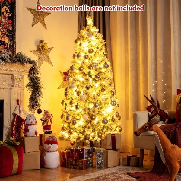 PreLit Hinged Christmas Tree with Remote Control LED Lights