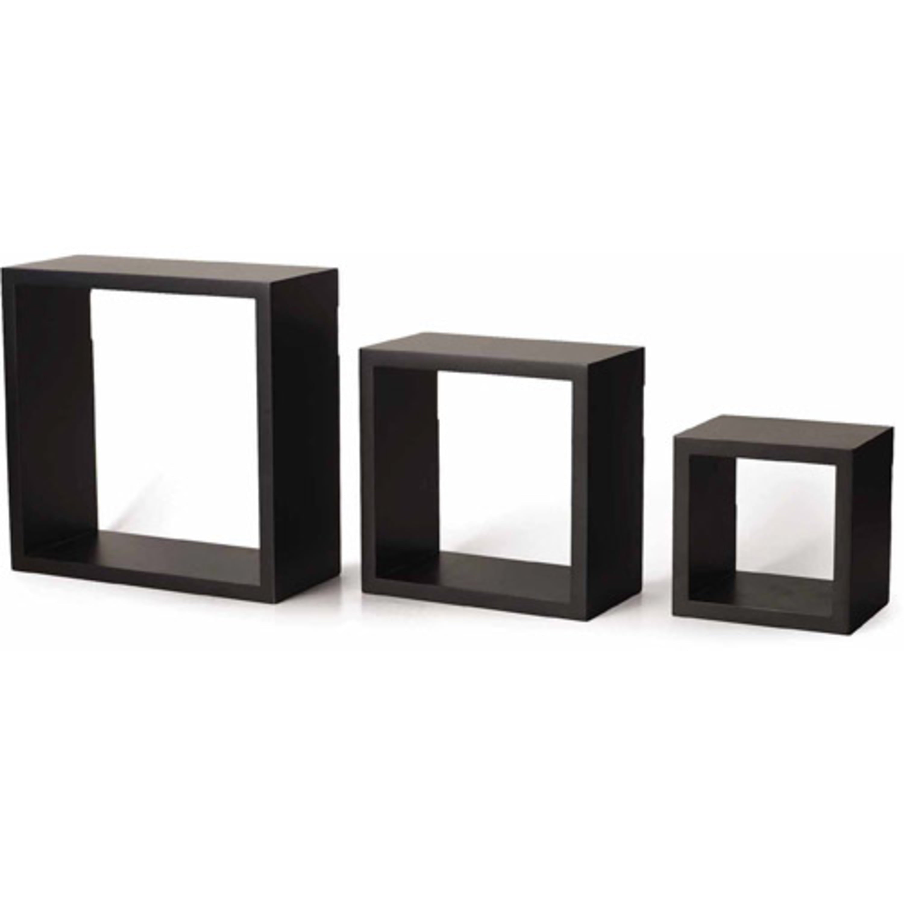 Melannco Black Square Shelves in Assorted Sizes, 3 Count