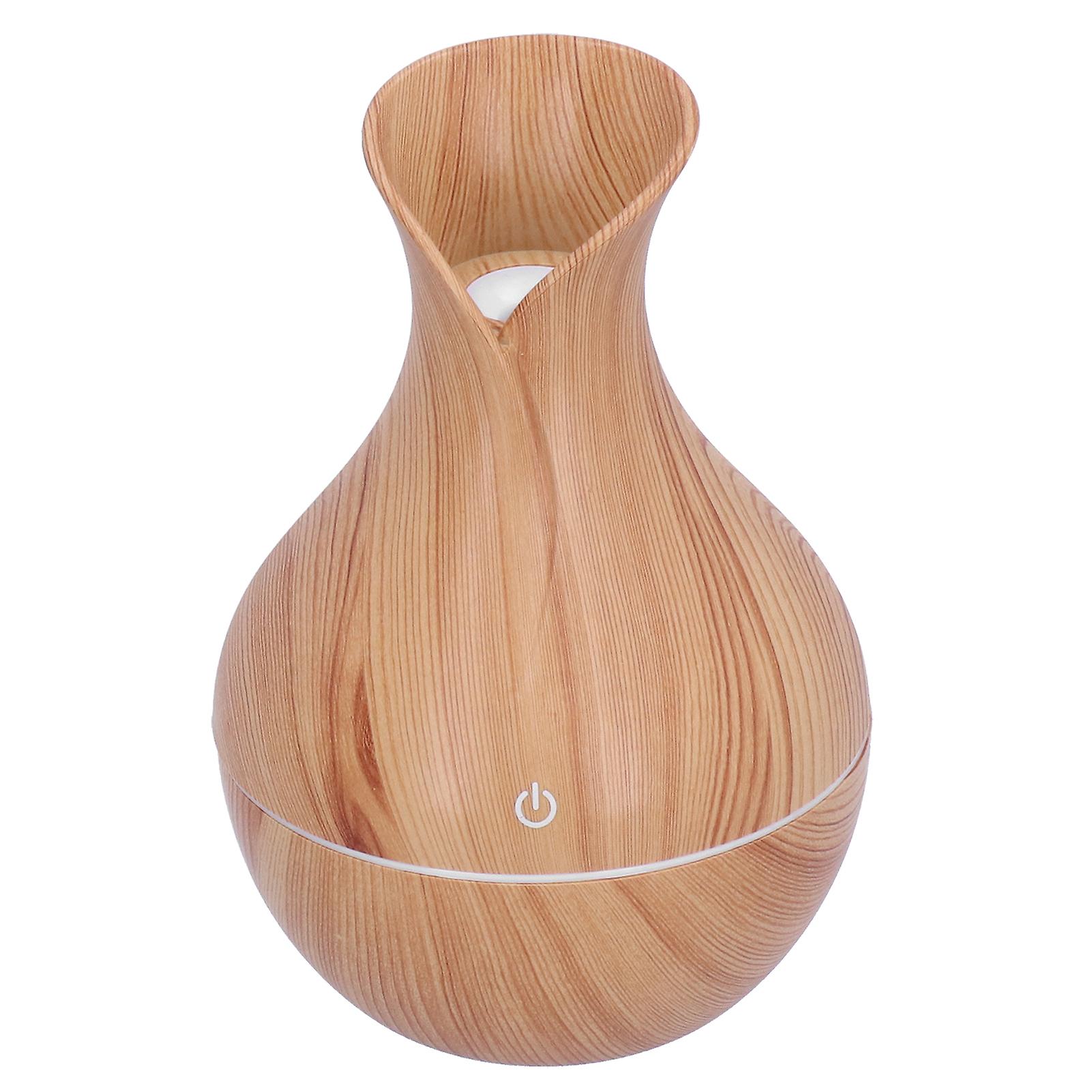 130ml Wood Grain Humidifier with 7 Color Ambient Night Light Mini USB Powered Humidifier for HomeLight Wood Grain