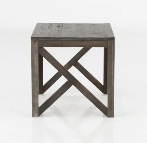 Haroflyn Rustic Charcoal Brown End Table