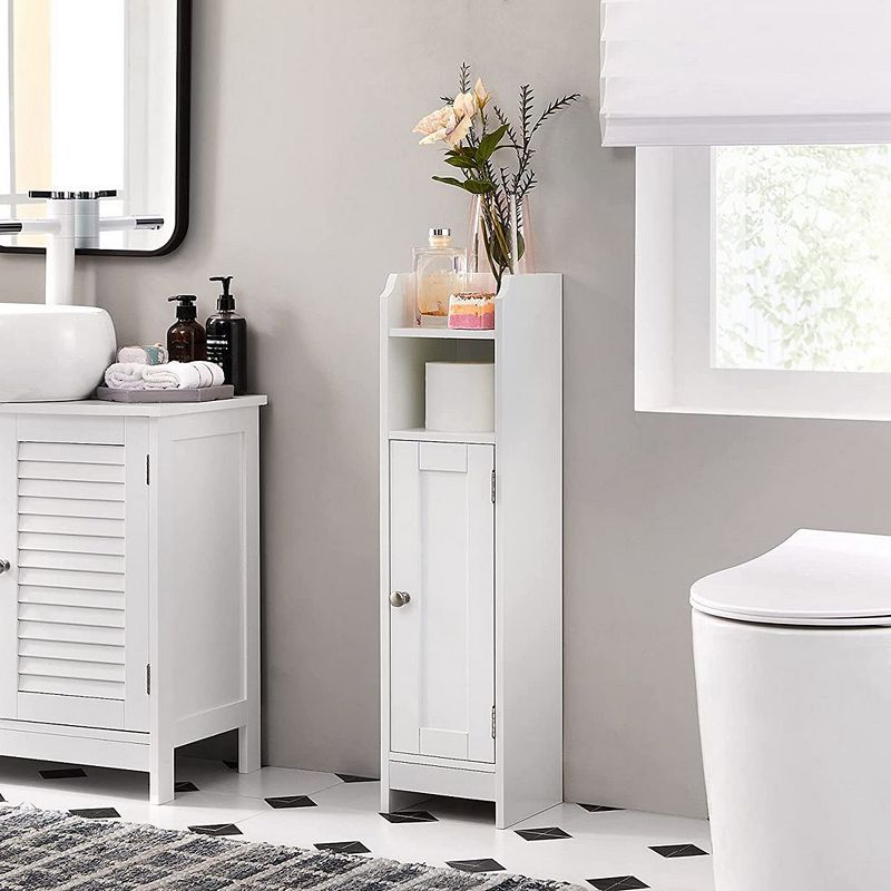 BreeBe Small Bathroom Storage Corner Floor Cabinet