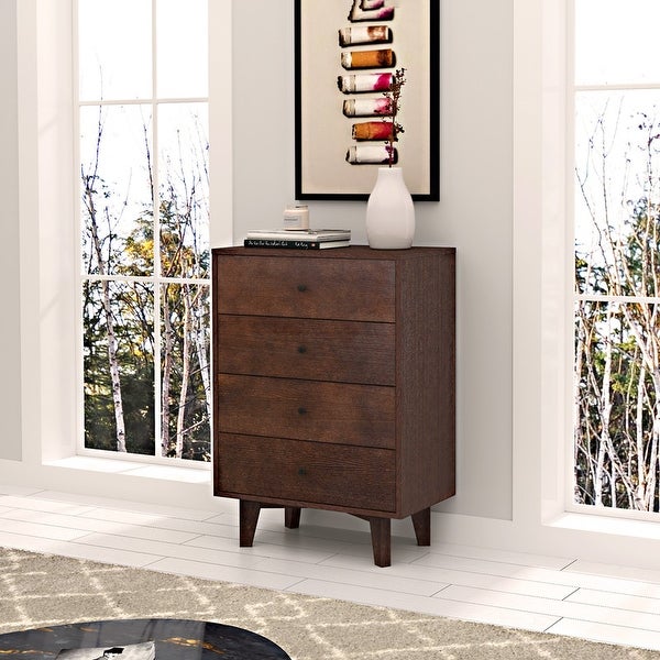 Dresser for Bedroom with 4/5 Drawers， Modern Tall Chest of Drawer Wooden Storage Cabinet Organizer for Bedroom， Living Room - - 37853234