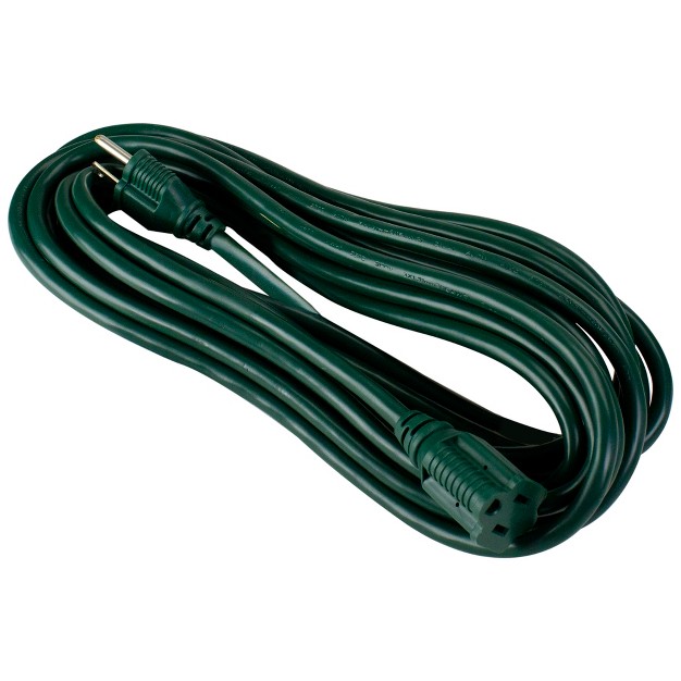 Northlight 25ft Green 3 prong Outdoor Extension Power Cord With Outlet Block