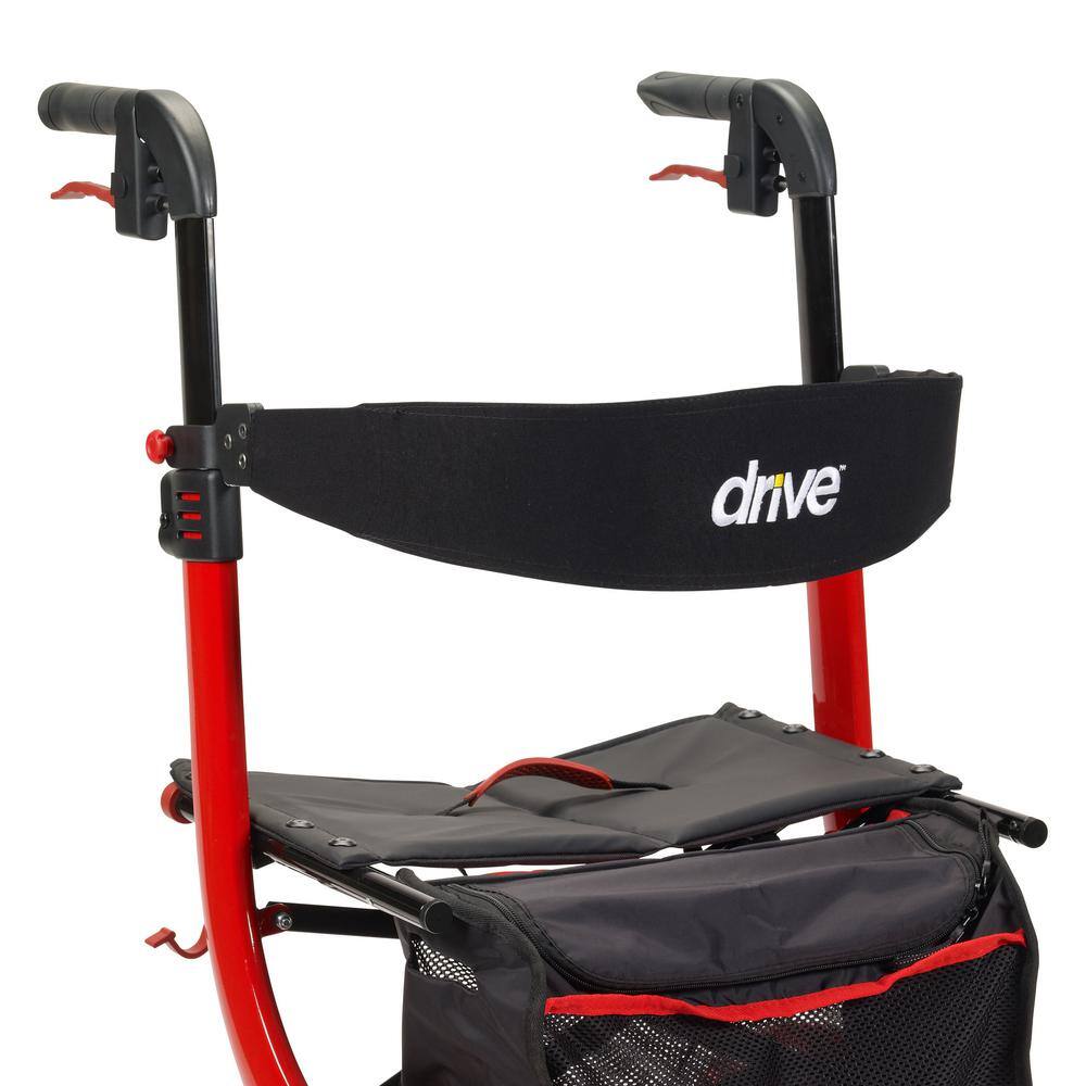 Drive Medical Nitro Euro Style Rollator Rolling Walker Red RTL10266