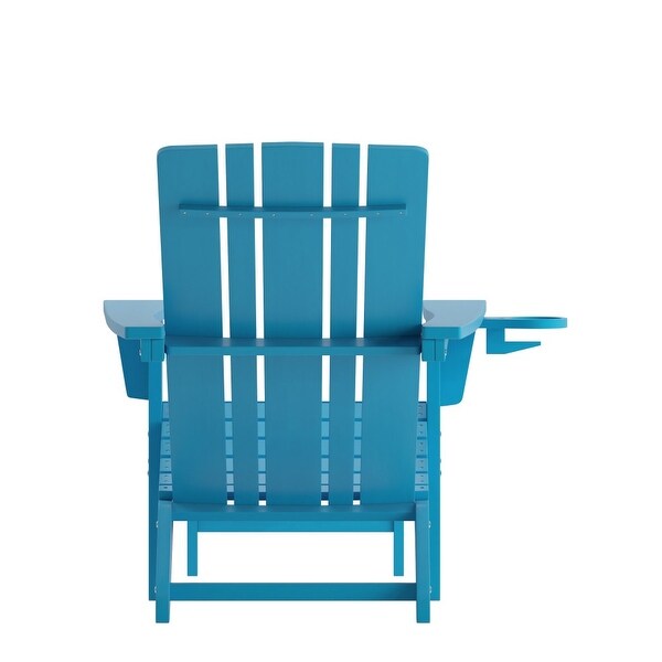 Commercial AllWeather Adirondack Chair with Pullout Ottoman and Cupholder