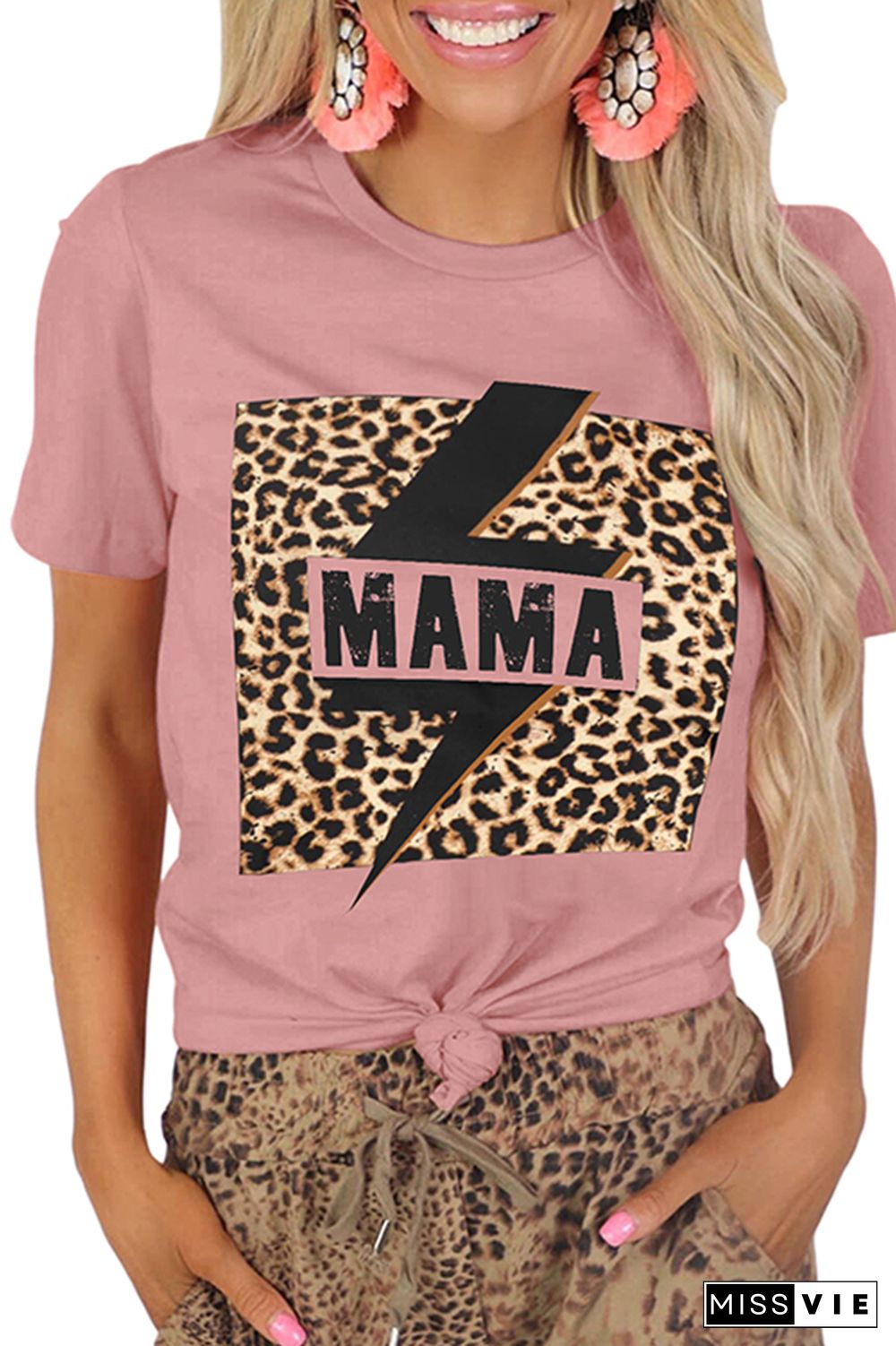 Mama Print Graphic Tees for Women Wholesale Short Sleeve T shirts Top