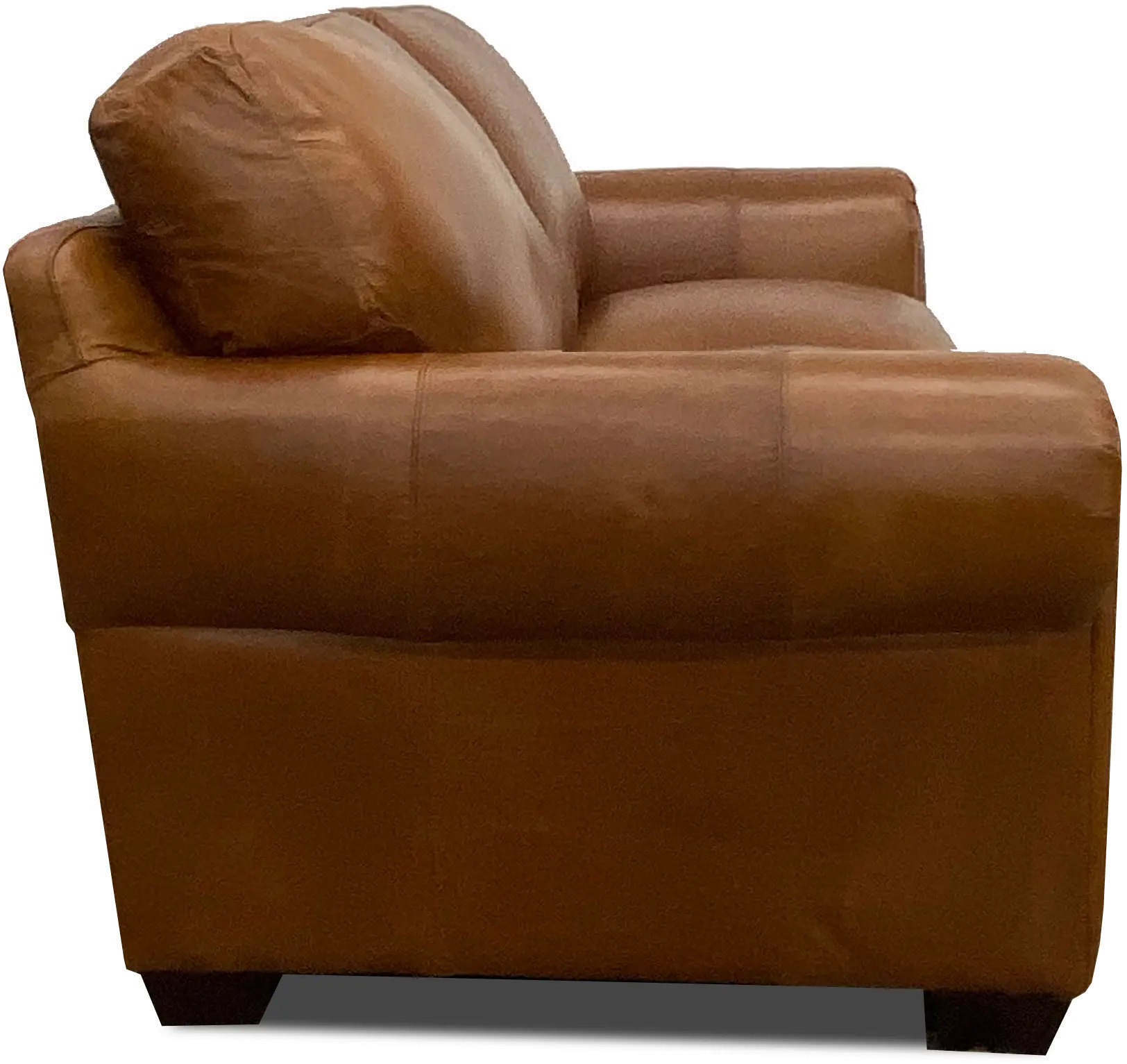 Saddle Brown Leather Loveseat