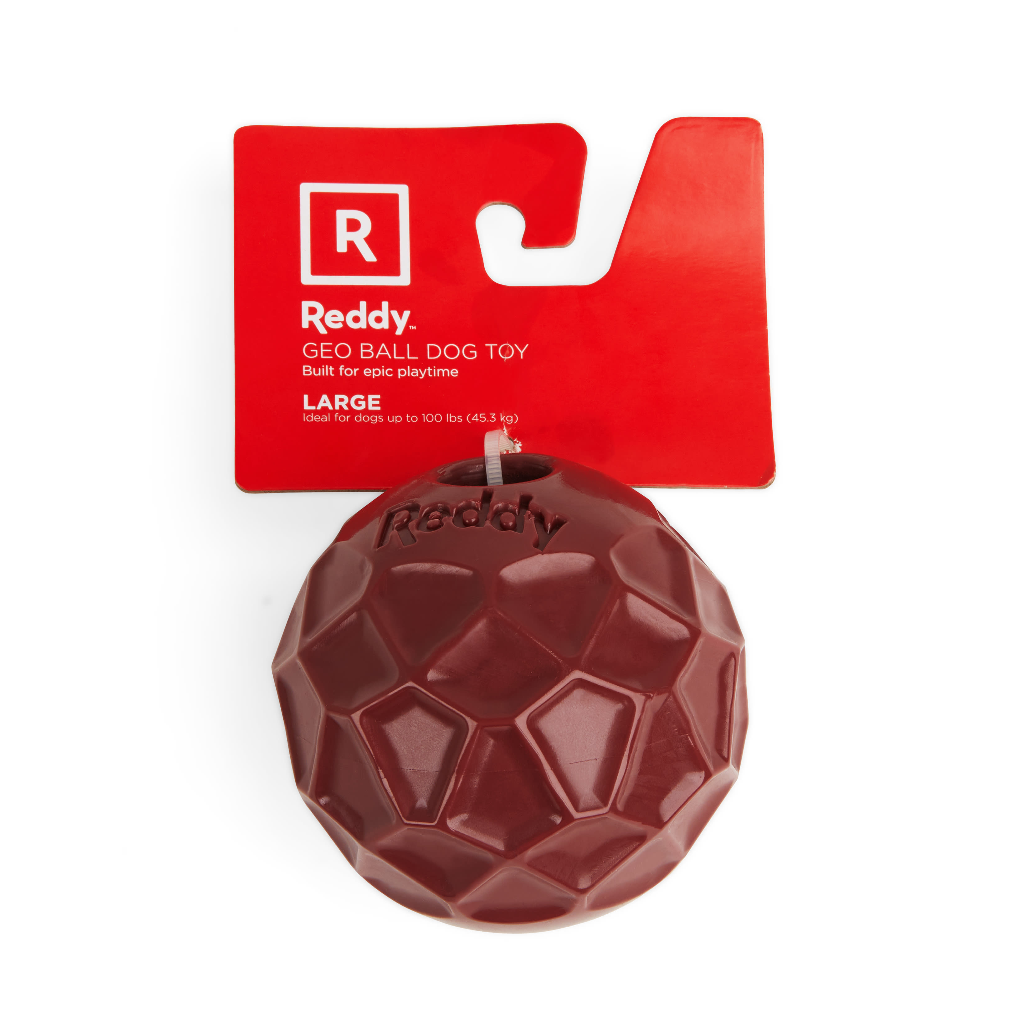 Reddy Red Geo Ball Dog Toy， Small