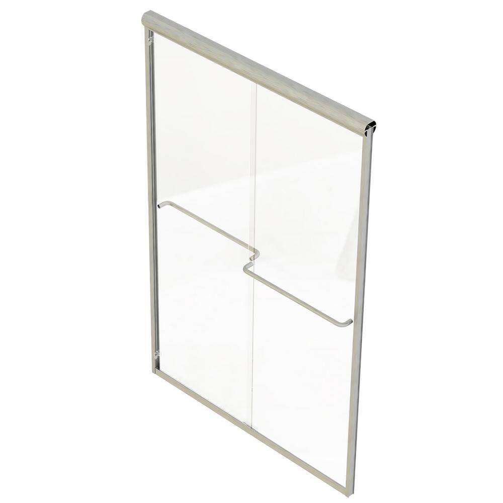 Holcam Eurolite 48 in. x 70.5 in. Frameless Sliding Shower Door in Brushed Nickel ELSE.BNK.CLR.4870.HS