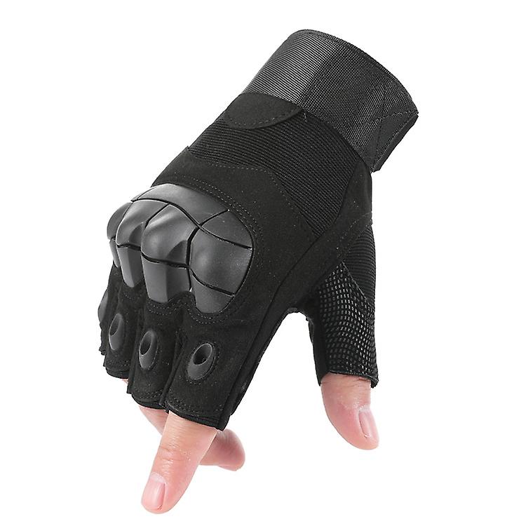 Half Finger Gloves Tactical Men's And Women's Sports Mountaineering Fitness Cycling Combat Black Shell Special Training Gloves