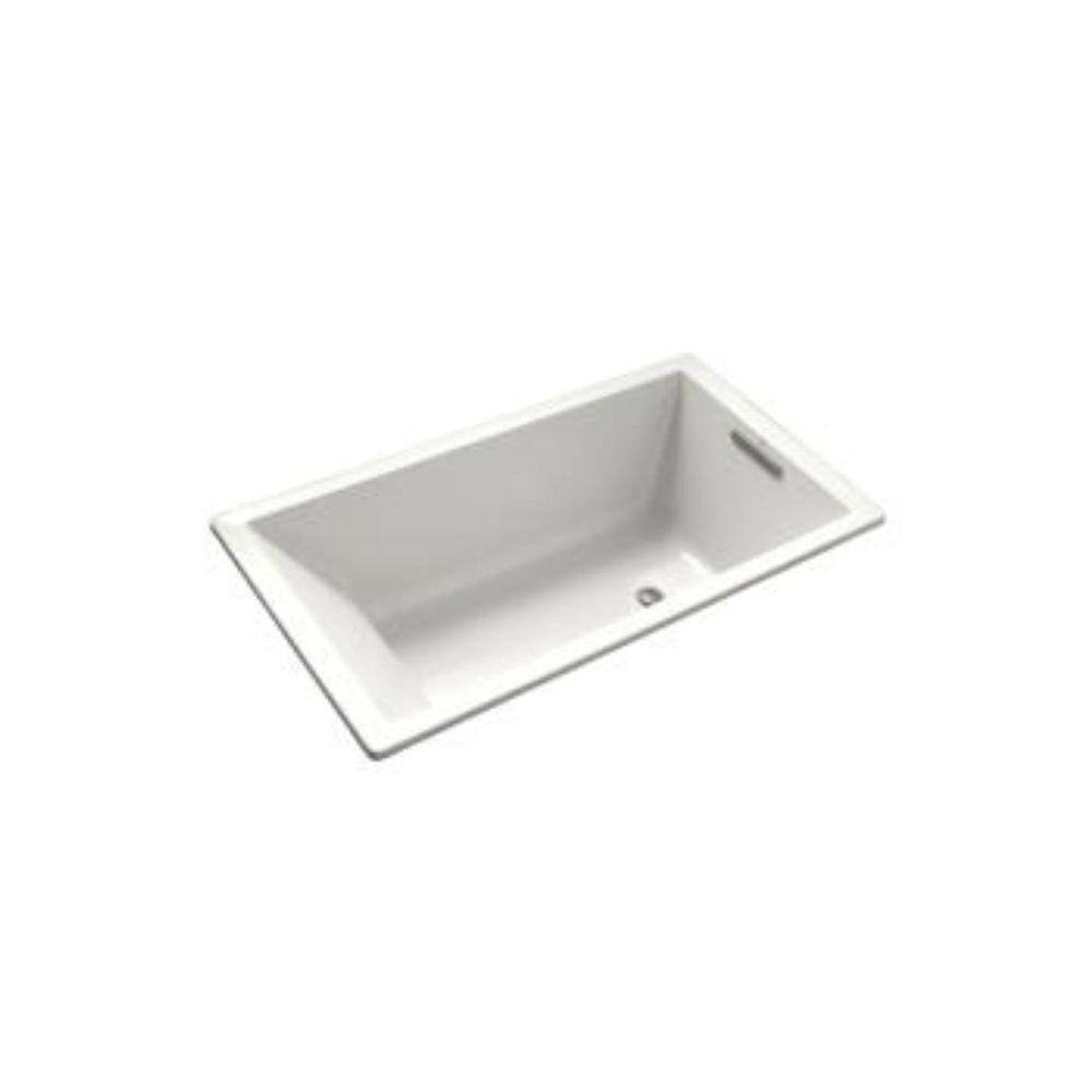 KOHLER Underscore 60 in. x 32 in. Rectangular Soaking Bathtub with Reversible Drain in White K-1130-0