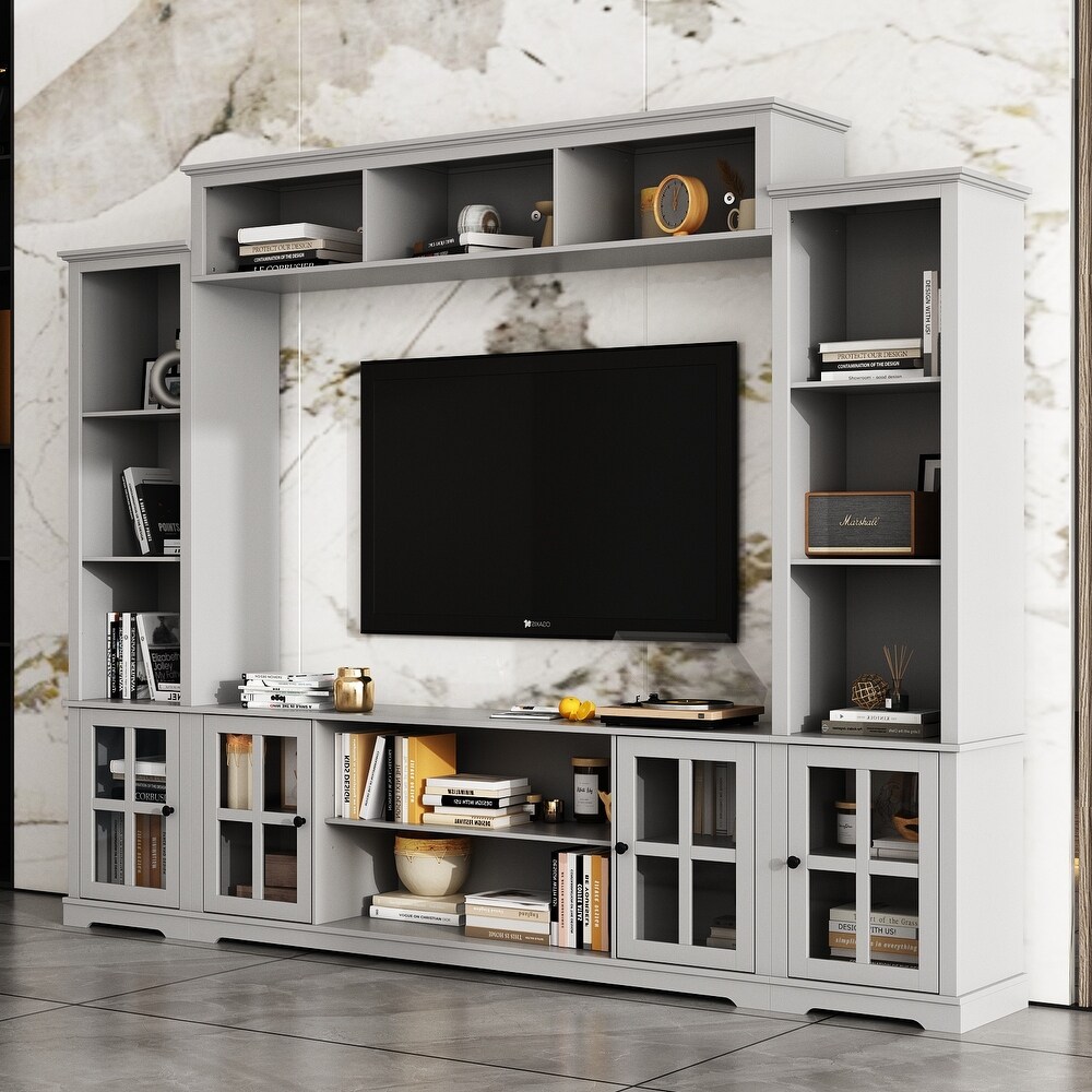 Wall Unit Entertainment Center Bookshelves TV Stand Display End Tables