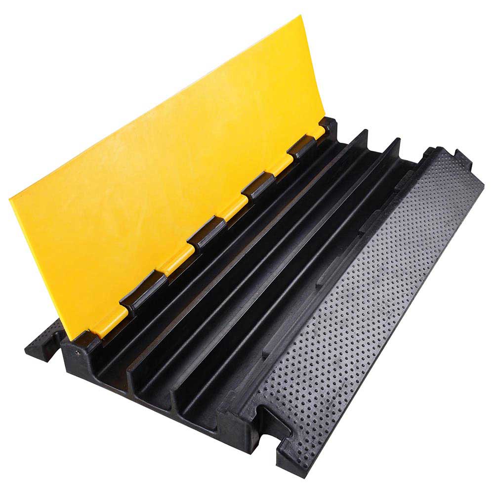 Yescom Cable Ramp Protector Rubber Cable Cover 3-Channel