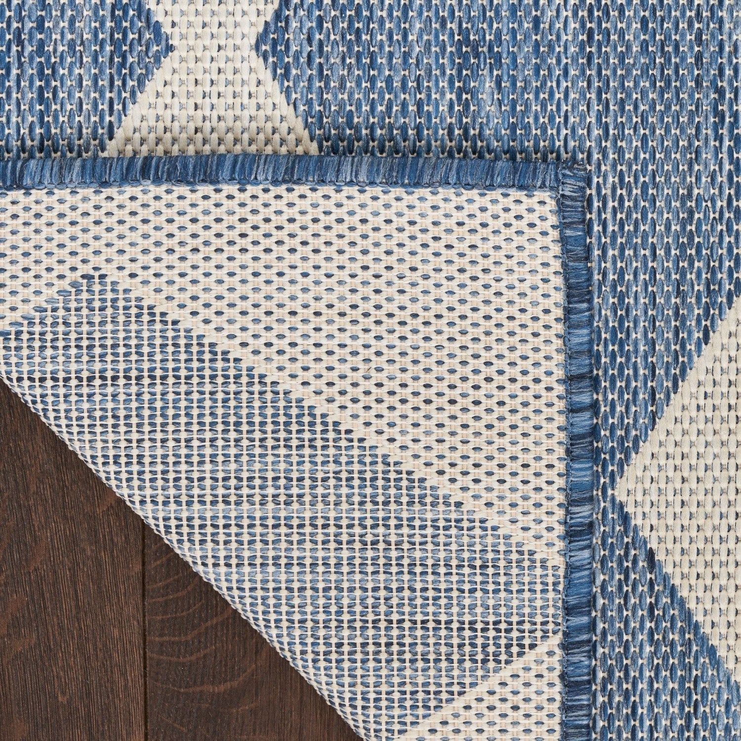 Positano Indoor/Outdoor Navy Blue Geometric Rug