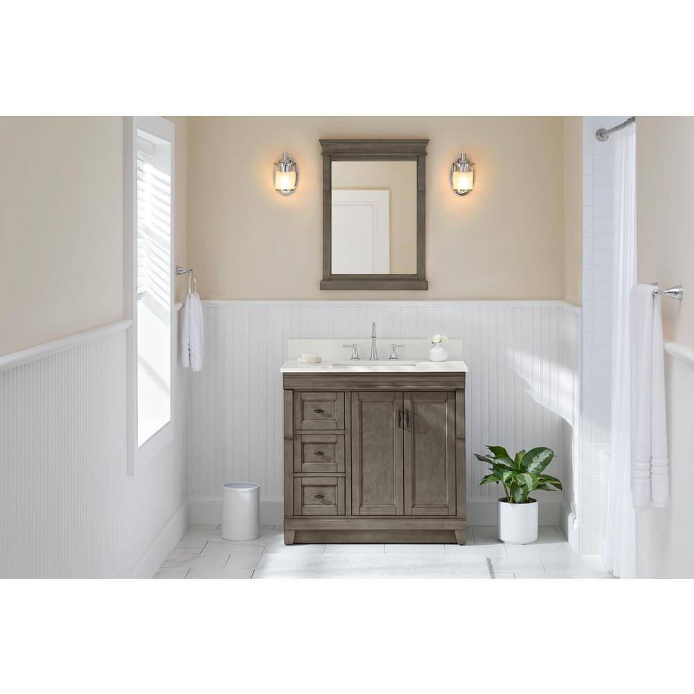 Home Decorators Collection Naples 36 in. W Bath Vanity Cabinet Only in Distressed Grey with Left Hand Drawers NADGA3621DL