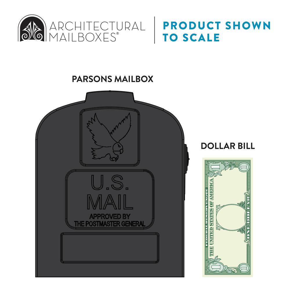Architectural Mailboxes Parsons Black Medium Plastic Post Mount Mailbox PL10B0AM