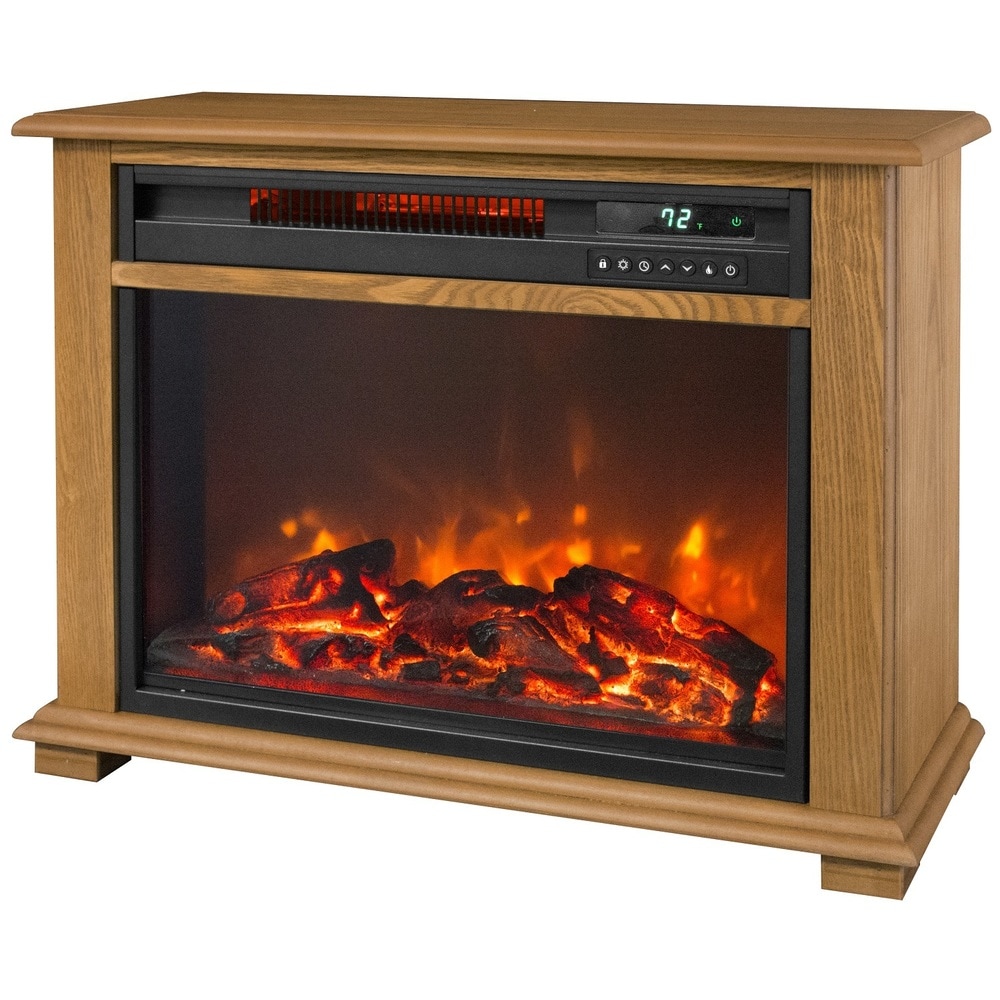 LifeSmart Medium Square Fireplace with Decorative Mantel Trim