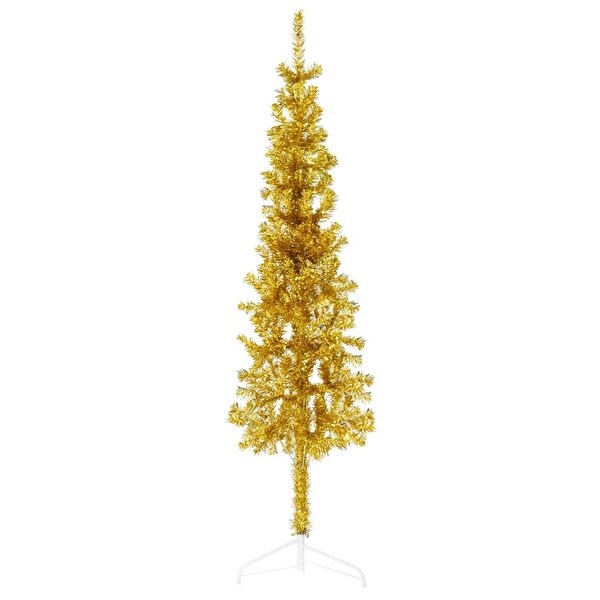 vidaXL Christmas Tree Decoration Slim Artificial Half Xmas Tree with Stand