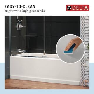 Delta Classic 400 Curve 30 in. x 60 in. x 80 in. Bath and Shower Kit with Right-Hand Drain in White BVS400CR