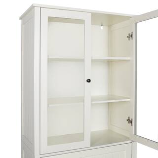 VEIKOUS 72 in. H Off-White Kitchen Storage Pantry Cabinet Closet with Doors and Adjustable Shelves HP0405-11WH