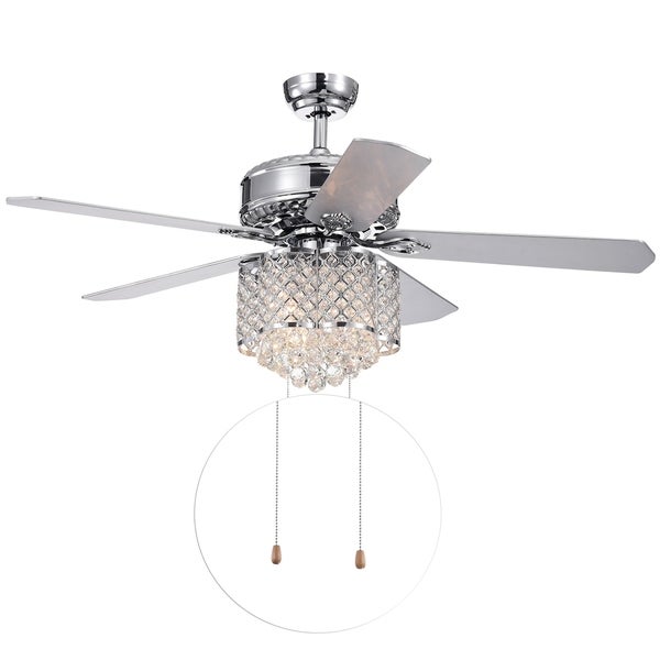 Deidor 52-inch Chrome Ceiling Fan with Crystal Chandelier Shopping - The Best Deals on Ceiling Fans | 27775532