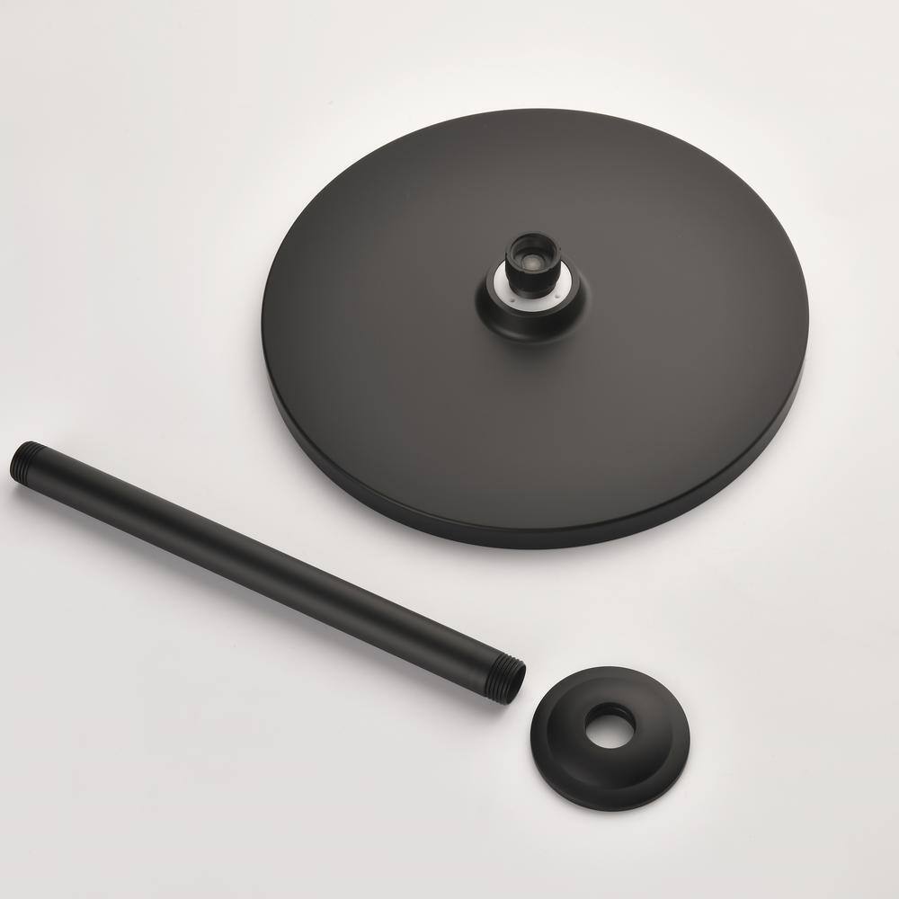 Utopia 4niture Gideon 1-Spray Patterns with 1.8 GPM 10 in. Ceiling Mount Rain Fixed Shower Head in Matte Black HAW92869084