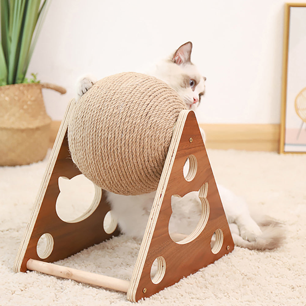 Kqiang Pet Cat Scratcher Toy Natural Sisal Cat Scratching Ball High Quality Us Stock