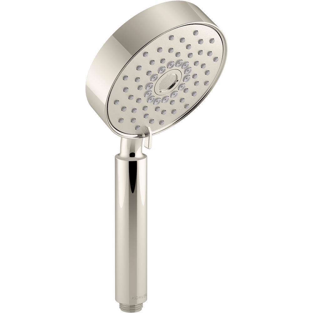 KOHLER Purist 3-Spray 5 in. Triple Wall Mount Handheld Shower Head in Vibrant Polished Nickel K-22166-G-SN