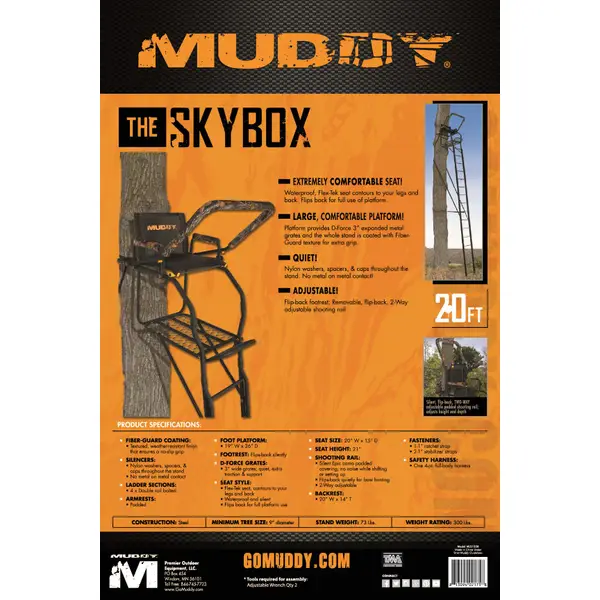 Muddy Skybox Deluxe 20' 1 Man Ladderstand