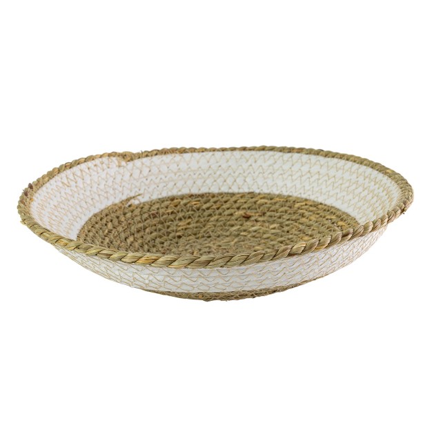 Woven White Decorative Bowl Seagrass amp Rope Foreside Home amp Garden