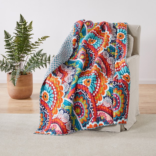 X 60 quot Quilted Throw Multicolor Levtex Home