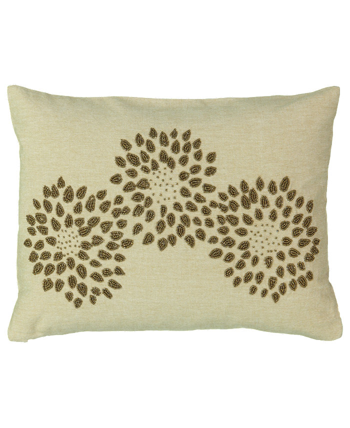 Mod Lifestyles Gold Beads Growing Flower Lumbar Pillow， 13