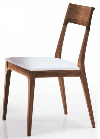 Coy Dining Chair  Solid Walnut Wood Frame  White Pu Cover   Midcentury   Dining Chairs   by Rustic Home Furniture Deco  Houzz