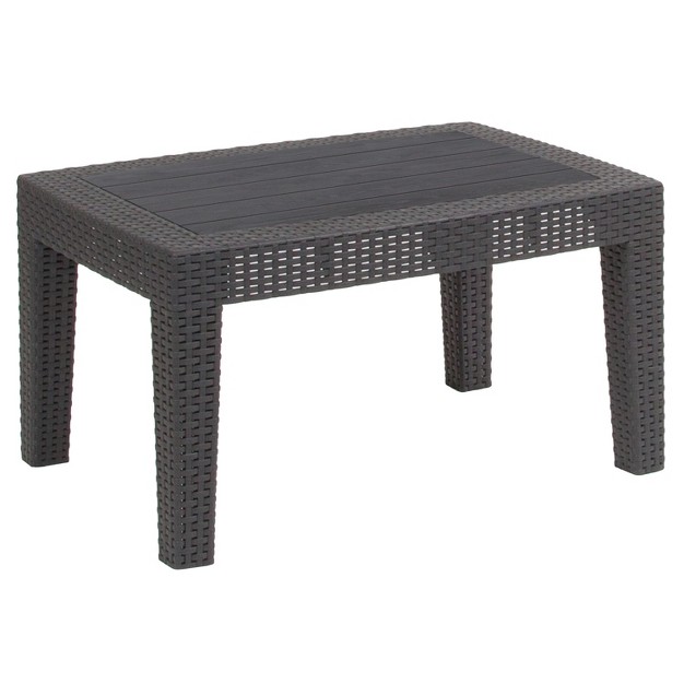 Emma And Oliver Outdoor Rattan Coffee Table