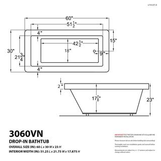 Universal Tubs Sapphire Diamond Series 5 ft. Right Drain Rectangular Drop-in Whirlpool and Air Bath Tub in White HD3060VNDRX