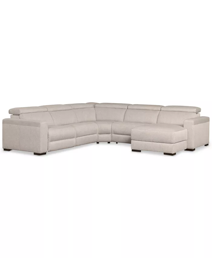 Furniture Nevio 124 5-Pc. Fabric Sectional Sofa with Chaise