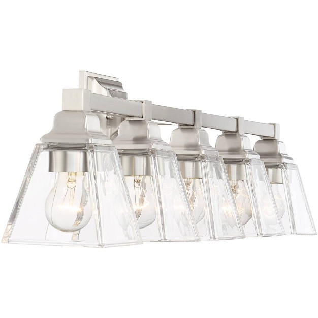 5 light Fixture Clear Glass Shade For Bedroom Bathroom Vanity Living Room Hallway